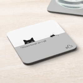 Sneaky Cat Brought you a Gift コースター