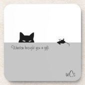 Sneaky Cat Brought you a Gift コースター (正面)