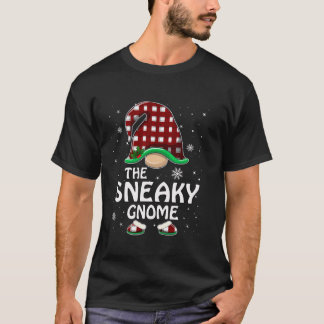 Sneaky Gnome Buffalo Red Plaid Matching Family Chr Tシャツ