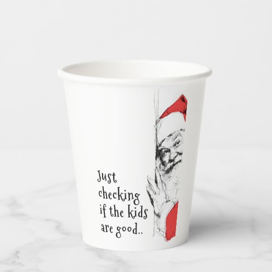 Sneaky Santa Just Checking Kids 紙コップ (正面)