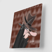 Sneaky villain cartoon character スクエア壁時計 (傾斜)