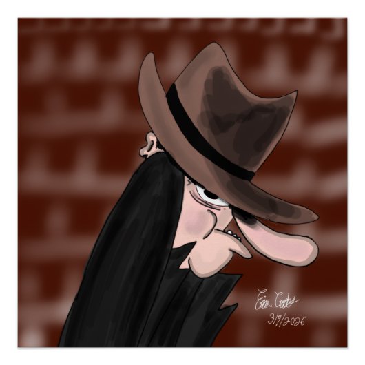 Sneaky villain cartoon character ポスター (正面)