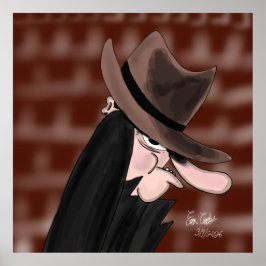 Sneaky villain cartoon character ポスター