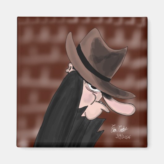 Sneaky villain cartoon character マグネット (正面)