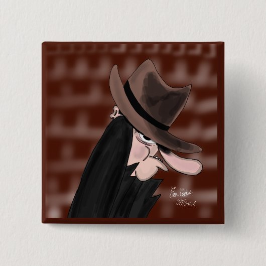 Sneaky villain cartoon character 缶バッジ (正面)