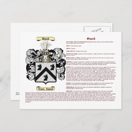 Sneed （意味） ポストカード (正面/裏面)