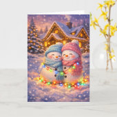 Sneeuwpop koppel カード (黄色い花)