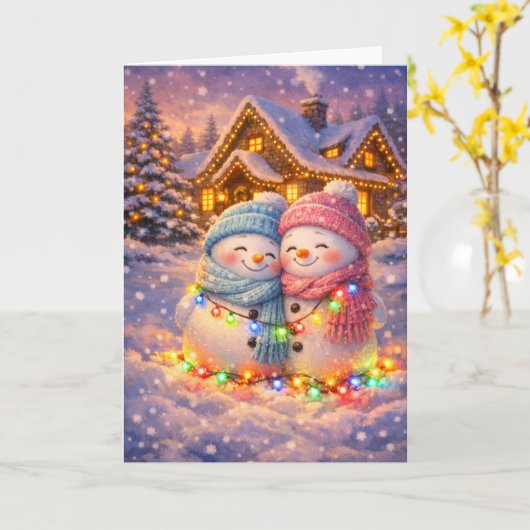 Sneeuwpop koppel カード (黄色い花)