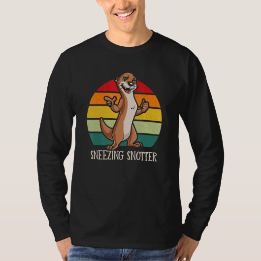 Sneezing Snotter   Otter   Humor Sea Otter Tシャツ (正面)