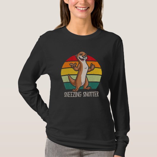 Sneezing Snotter   Otter   Humor Sea Otter Tシャツ (正面)