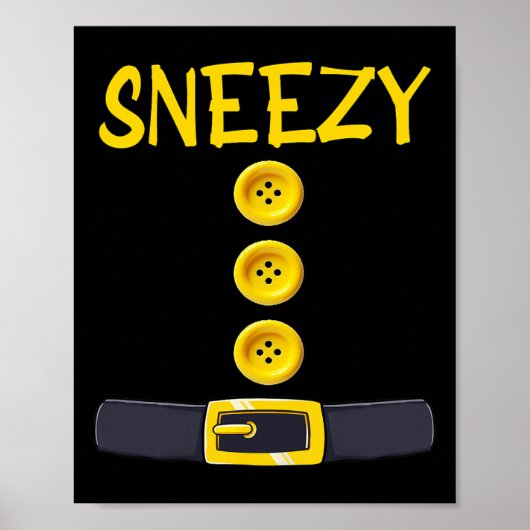 Sneezy Dwarf Halloween Costume Color Matching Slee ポスター (正面)