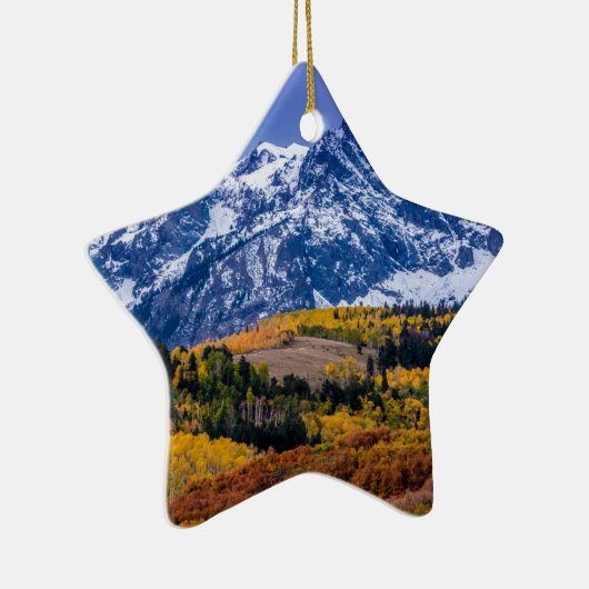 Sneffelsの範囲の秋の日の出-コロラド州 セラミックオーナメント (右)