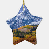 Sneffelsの範囲の秋の日の出-コロラド州 セラミックオーナメント (左)