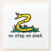 SnekRight ガズデン パロディーヘビのミーム ガラスコースター (正面)