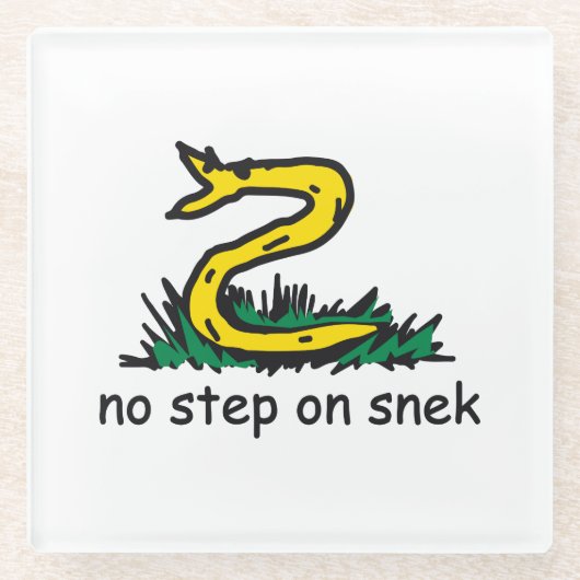 SnekRight ガズデン パロディーヘビのミーム ガラスコースター (正面)