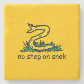SnekRight ガズデン パロディーヘビのミーム ストーンコースター (正面)