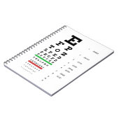 Snellenの視力検査表のノート ノートブック (左側)