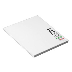 Snellenの視力検査表のメモ帳 ノートパッド