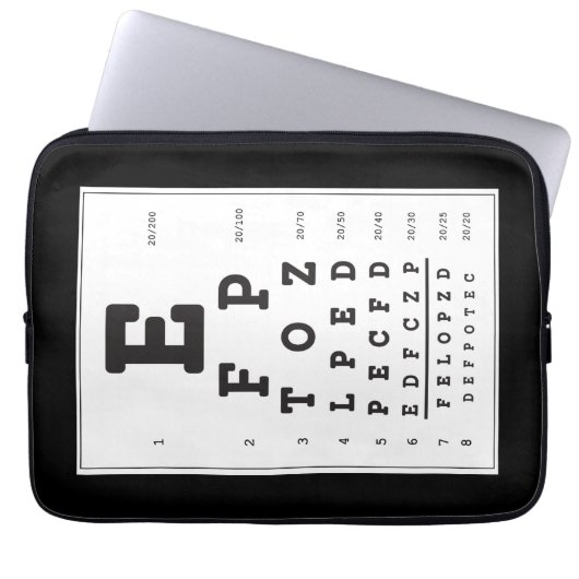 Snellen Chart Eye Chart Lap Top Electronics Bag ラップトップスリーブ (正面)