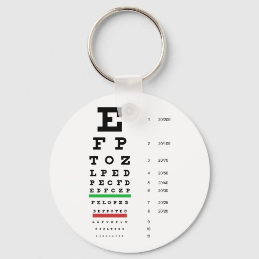 Snellen Eye Chart Keychain キーホルダー (正面)