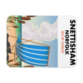Snettisham ノーフォーク ビーチポスター マグネット (横)