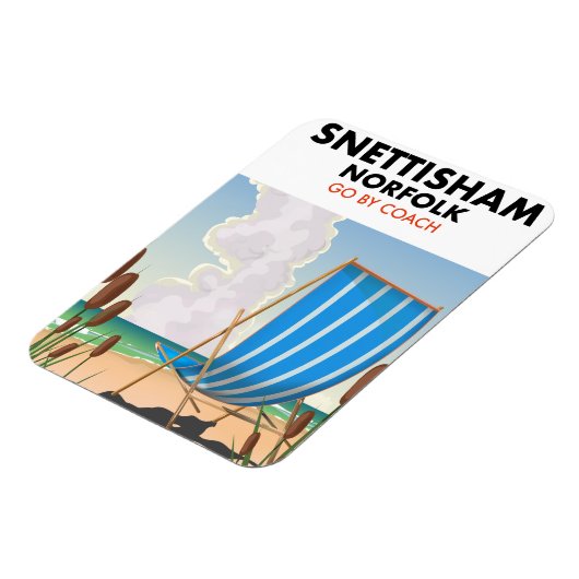 Snettisham ノーフォーク ビーチポスター マグネット (左側)