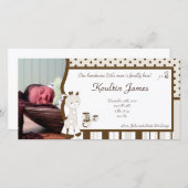 Snicker Doodle Giraffe写真誕生のお知らせ 案内状 (正面/裏面)