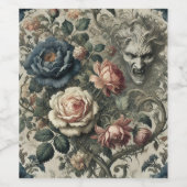 Snideコメント – ゴシック様式のフローラグロテスク枕 ワインラベル (シングルラベル)