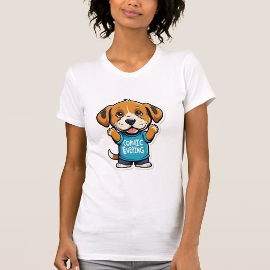 Sniff Happens – Funny Dog Cartoon T-Shirt Tシャツ (正面)