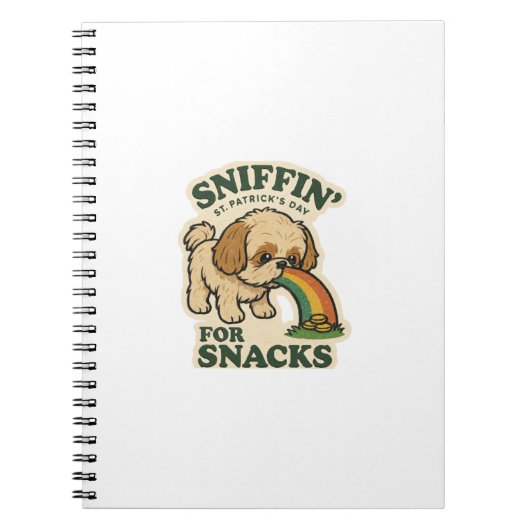Sniffin' Snacks Shih Tzu St.Patrick's Day ノートブック (正面)
