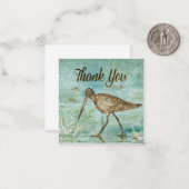 Snipe Bird On Shore 色彩の鮮やか Art Thank You ノートカード (正面/裏面インサイチュ)