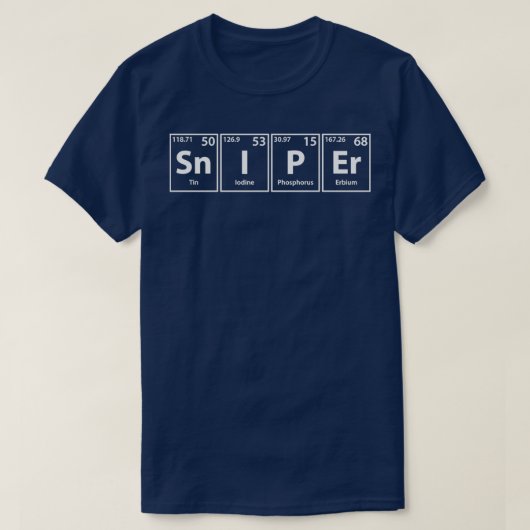 Sniper SnIPEr周期要素のスペル Tシャツ (デザイン正面)