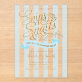 Snips and Snails Baby Boy Baby Shower Invitation アクリル招待状 (正面)