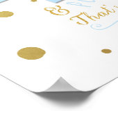 Snips & Snails Boys Blue & Gold Baby Shower Banner ポスター (角)