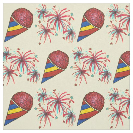 Snocone Fireworks USA 7月4日Snoball ファブリック (見本)