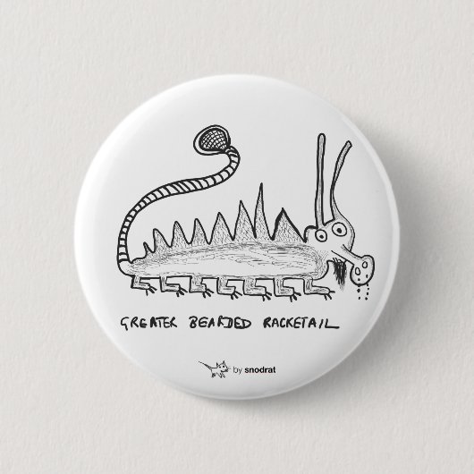 Snodのラット: より素晴らしい髭があるRacketail 缶バッジ (正面)