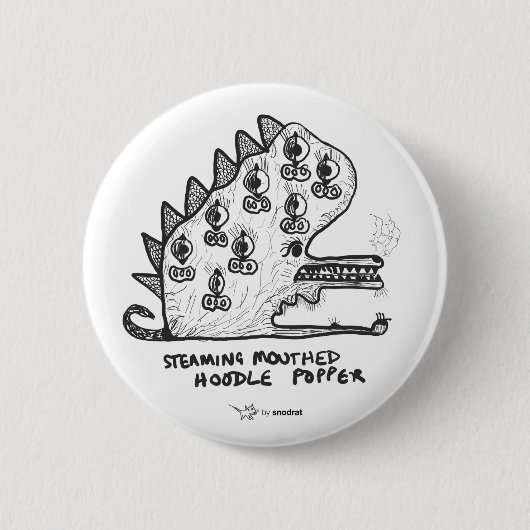 Snodのラット: 言われたHoodle Popperを蒸気を発すること 缶バッジ (正面)