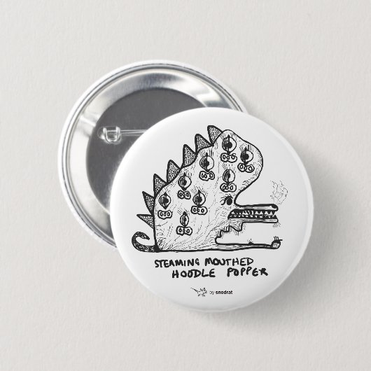 Snodのラット: 言われたHoodle Popperを蒸気を発すること 缶バッジ (正面&裏面)