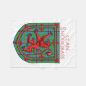 Snodgrass Tartan Scottish Plaid Lion Rampant フリースブランケット (正面(横))