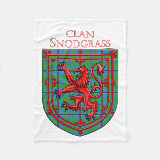 Snodgrass Tartan Scottish Plaid Lion Rampant フリースブランケット (正面)