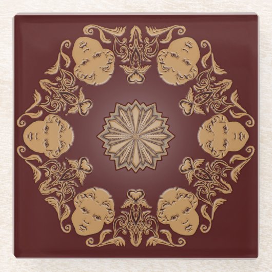 Snoiwflakeガラスのコースター ガラスコースター (正面)