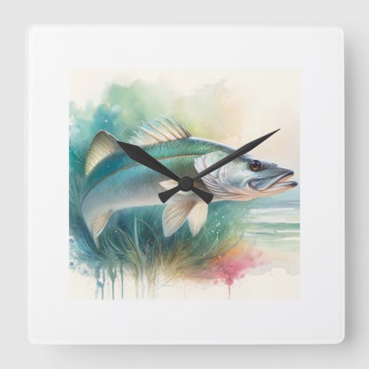Snook 100924AREF118 - Watercolor スクエア壁時計 (正面)
