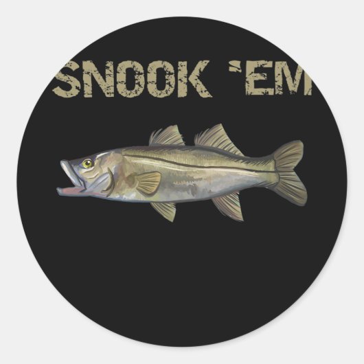 Snook 'Em Snook魚釣り共通Snook ラウンドシール (正面)