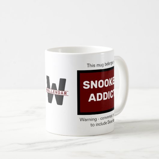 Snooker Addictあなたの名前を追加Monogramイニシャル コーヒーマグカップ (正面右)