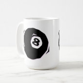 Snooker Ball 8 Minimalist Mug | Billiard Art コーヒーマグカップ (正面左)