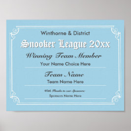 Snooker Competition証明書ポスター ポスター