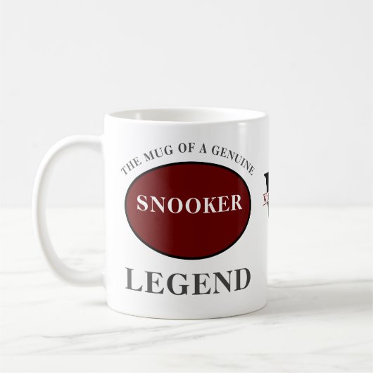 Snooker Legend Monogram名前の追加誕生日 コーヒーマグカップ (左)