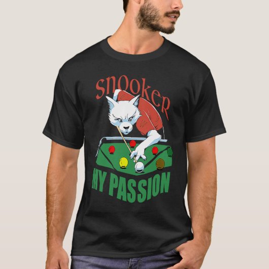 Snooker my passion billiard player design snooker tシャツ (正面)