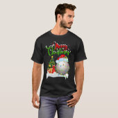 Snooker Sports   Xmas Decoration Santa Snooker Chr Tシャツ (正面フル)