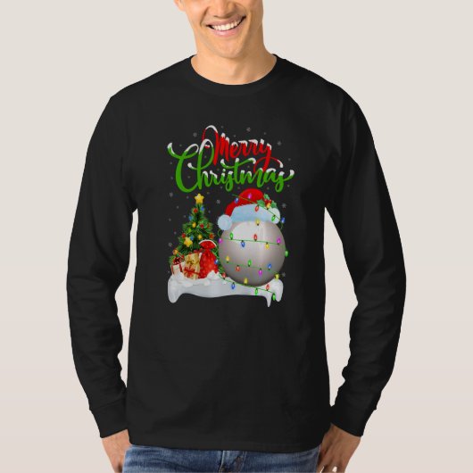 Snooker Sports  Xmas Decoration Santa Snooker Chri Tシャツ (正面)